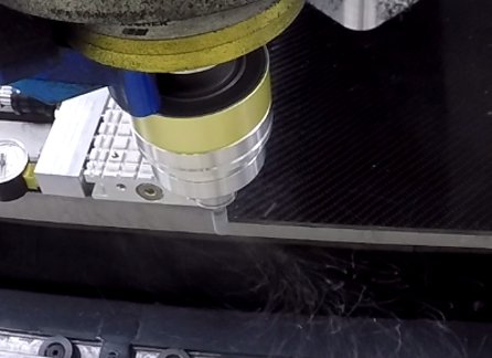 Full-Ceramic End Mill Machining a Composite Plate